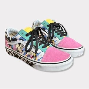 Vans X Disney Mickey Mouse Vtg 80s Skate Checkered Old Skool Sneakers Shoes 6.5